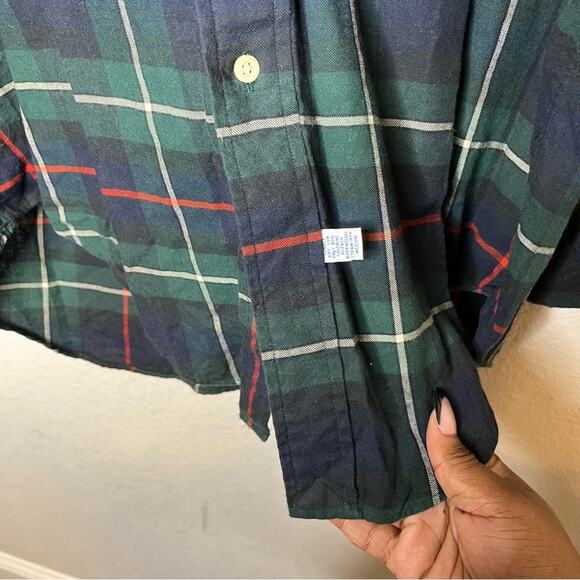 Ralph Lauren Button Down M SilverTab Plaid Polo Green red Holiday classic tartan - Picture 6 of 9